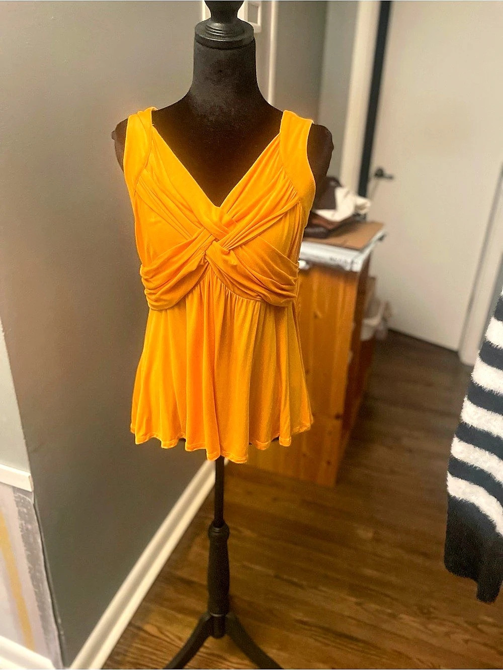 Draped Tank Top in goldenrod Like New. New York and company